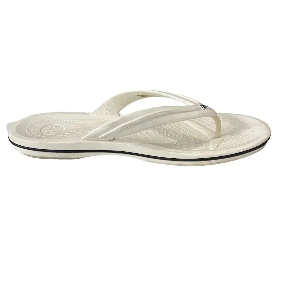 Crocs Crocband Flip Flops Lightweight Sandals Men's 13 White